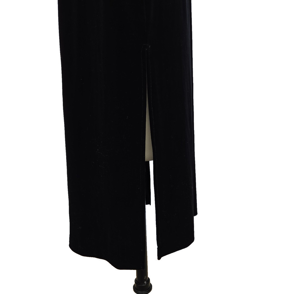 Vintage 90s Black Velvet Open Front Duster Cardigan Size M L Gothic Goth JBS - Picture 5 of 9